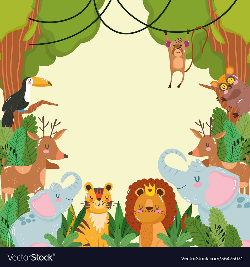 Animals jungle wildlife Royalty Free Vector Image