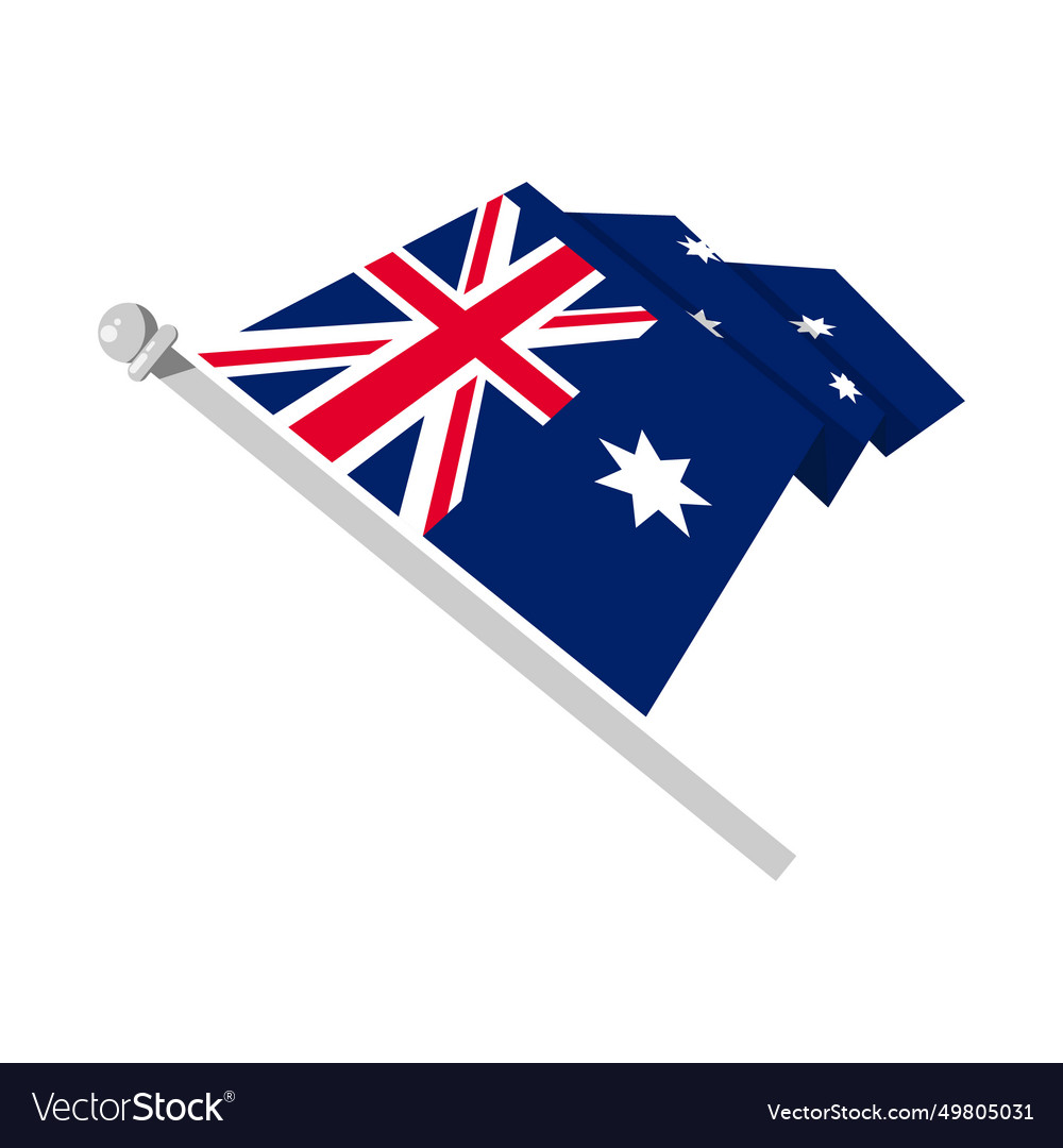 Australia flag in flat style isolated on white