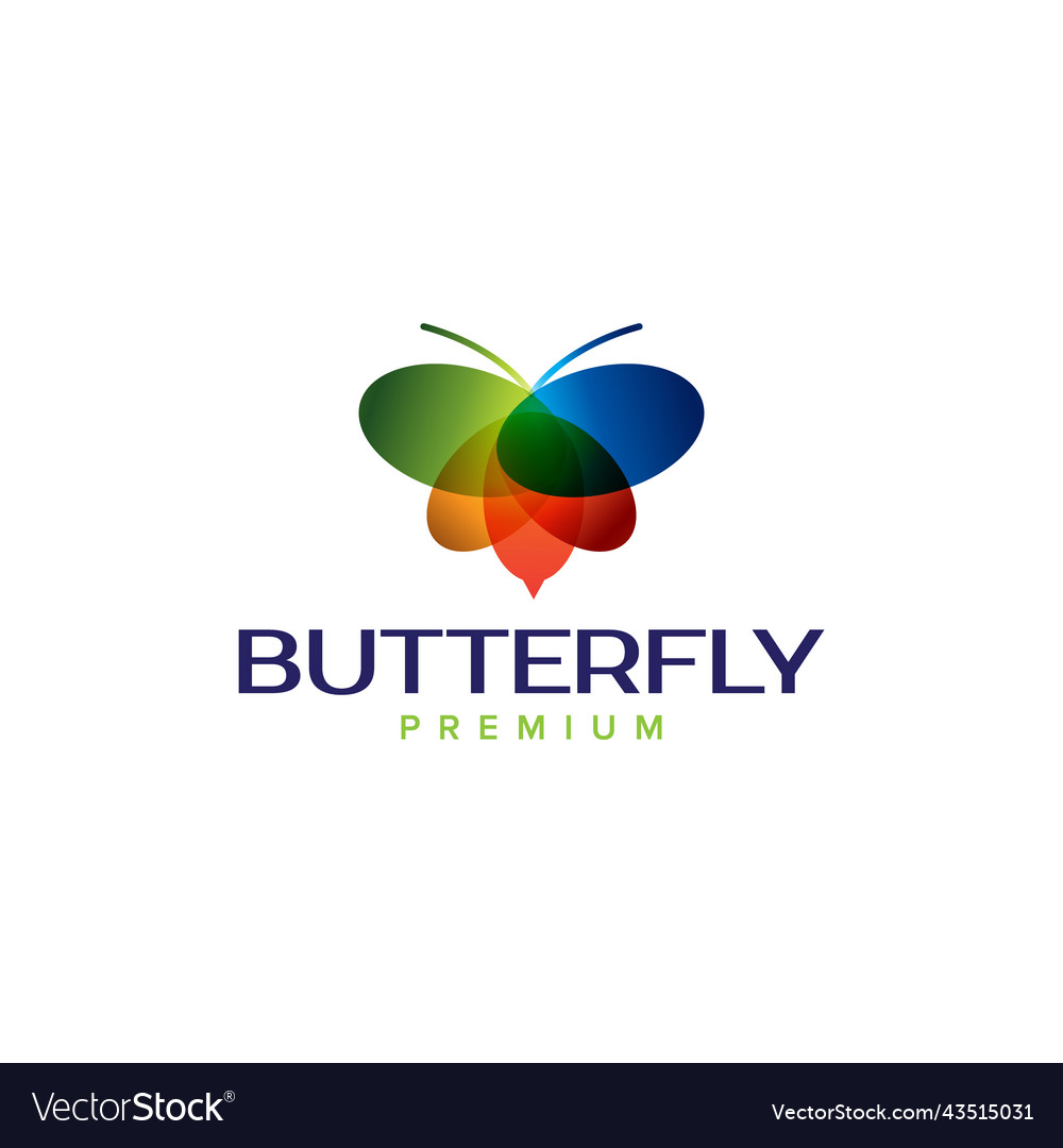 Colorful gradient butterfly logo design