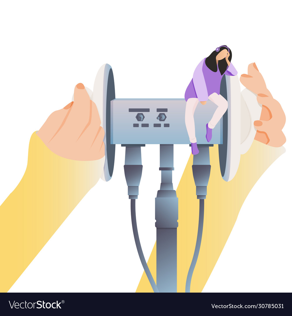 Concept asmr hands are touching sensors