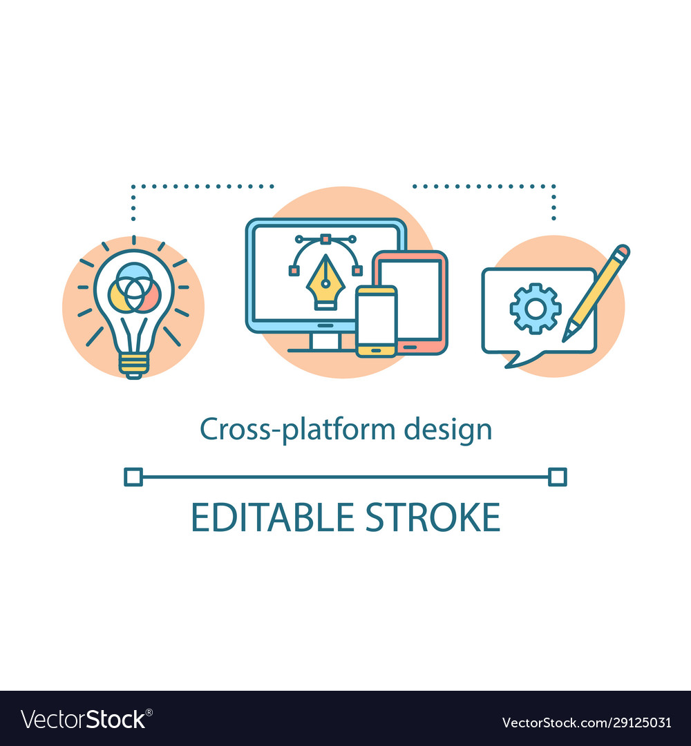 Cross platform design concept icon vector image Cross platform design concept icon