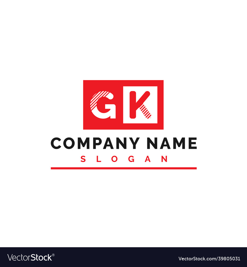 Gk letter logo design letter logo Royalty Free Vector Image