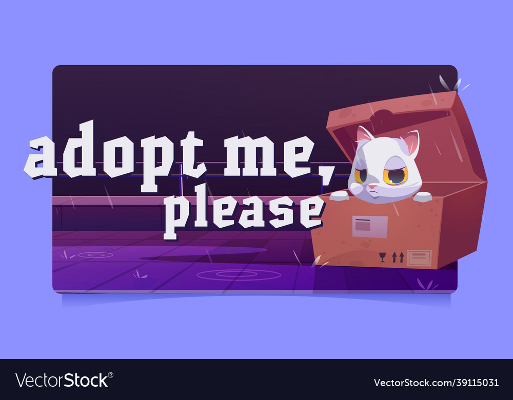 Homeless pets adoption cartoon banner animal help Vector Image