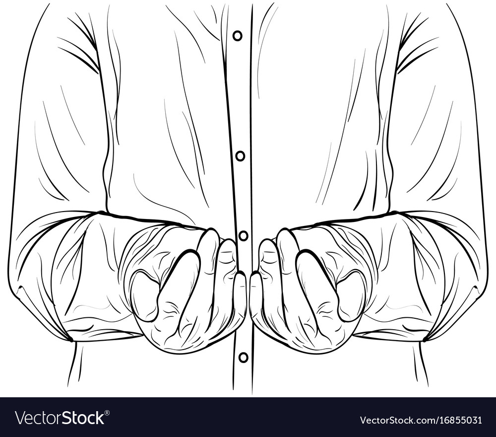 Ink Sketch Men Hands Hold Something Royalty Free Vector