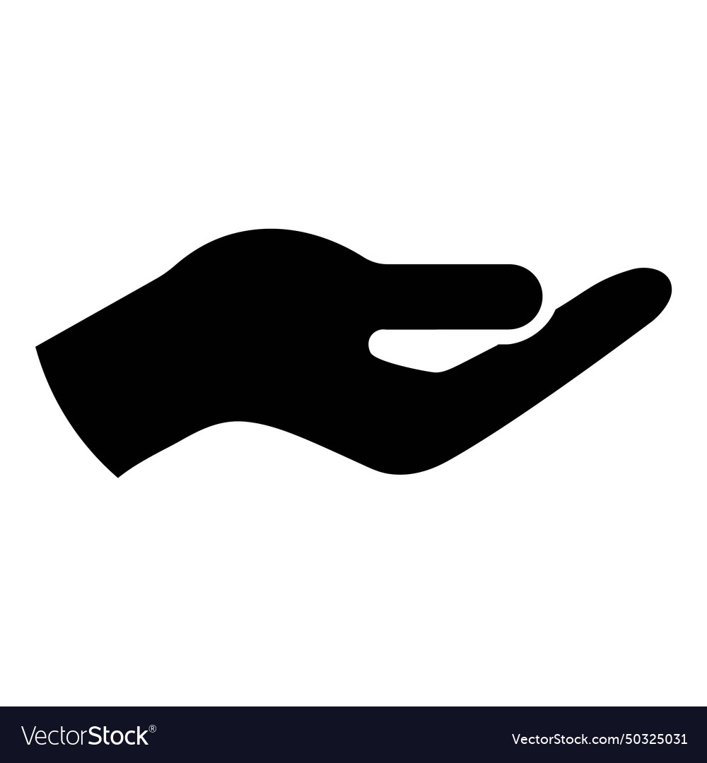 Outstretched palm gesture flat icon isolated