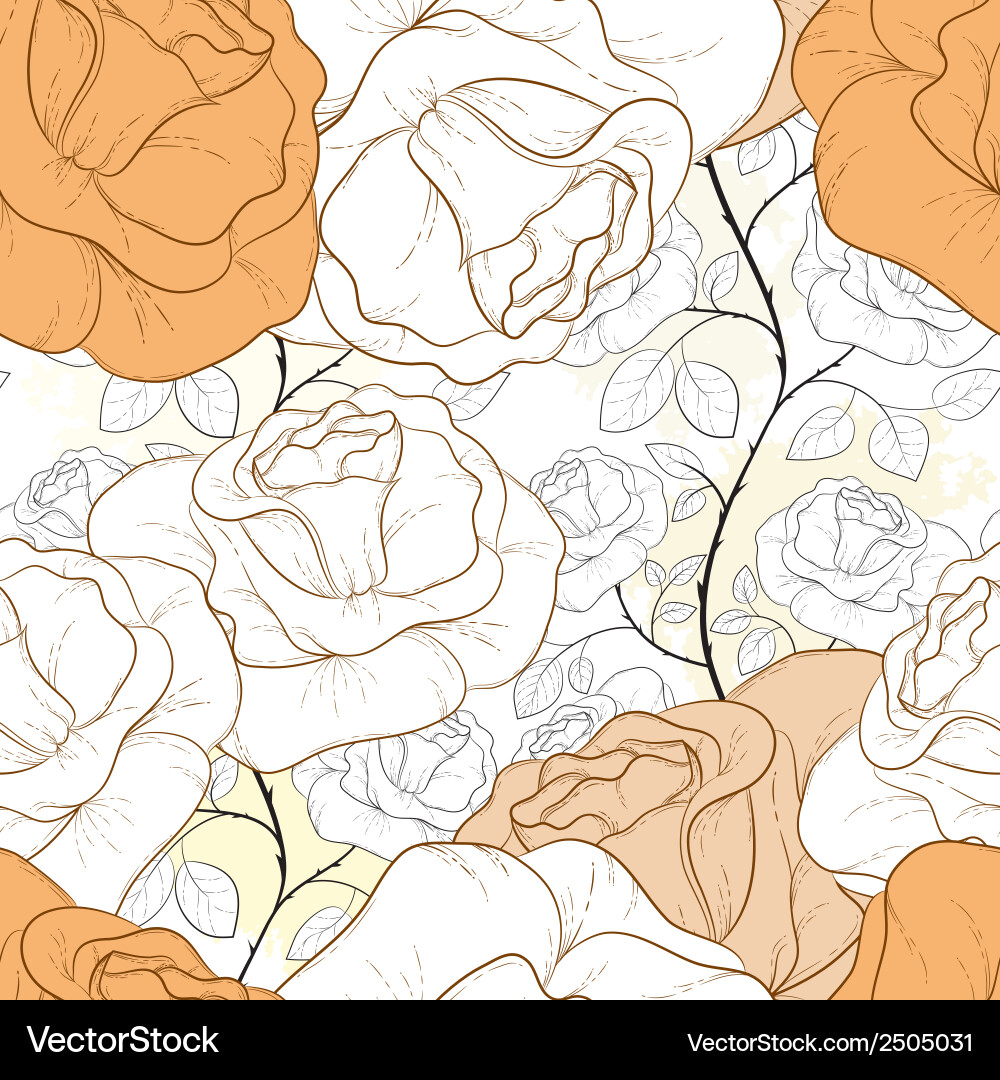 Rose seamless pattern Royalty Free Vector Image