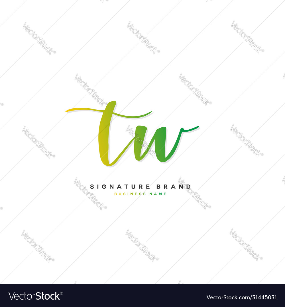 T w tw initial letter handwriting and signature