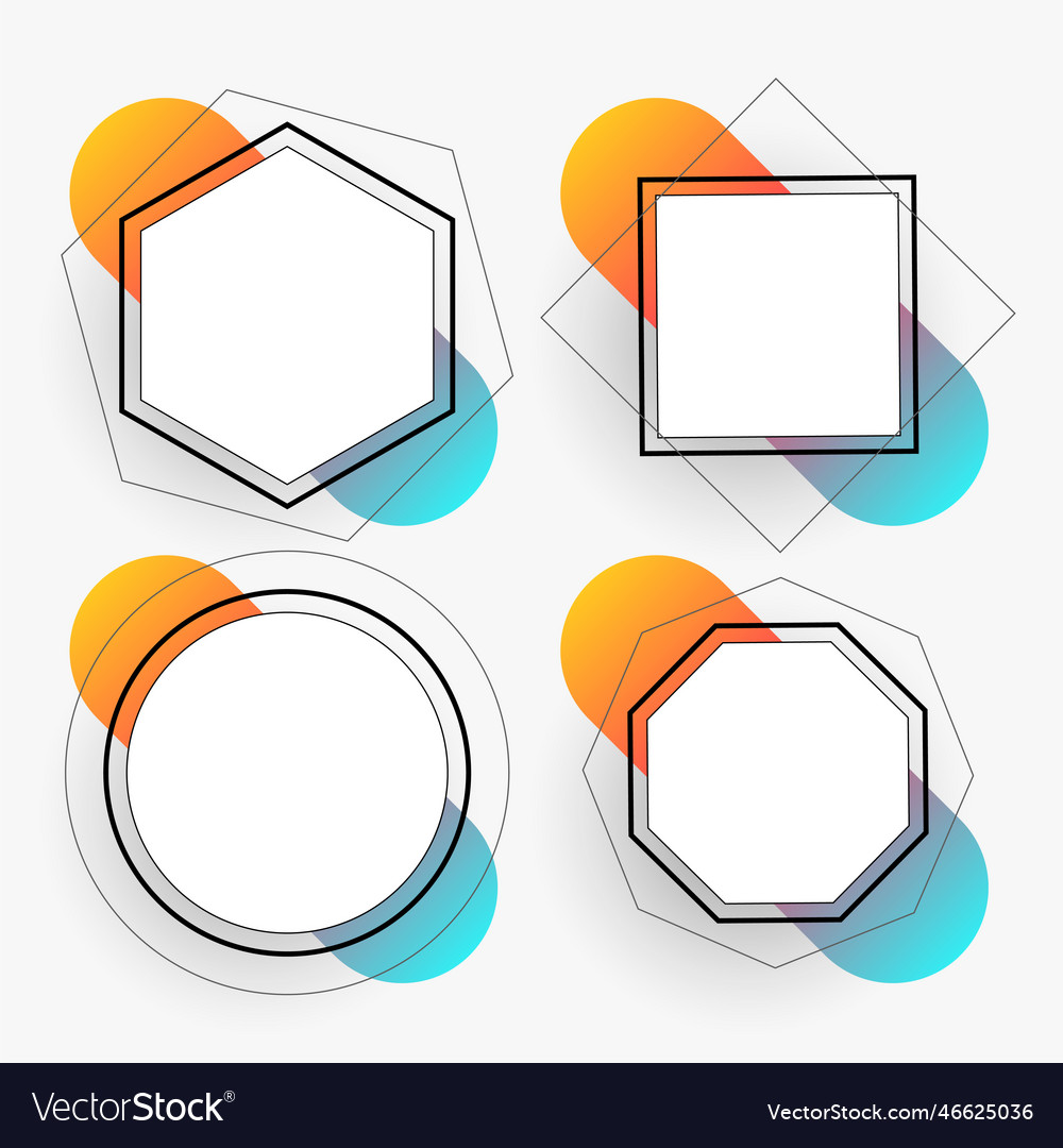 Abstract geometric frames set template Royalty Free Vector