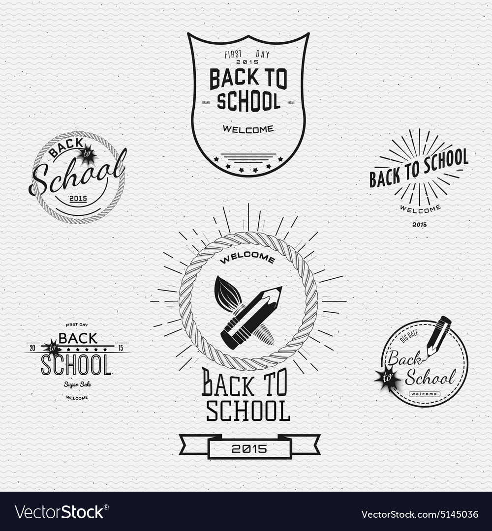 Back to school badges logos and labels for any use