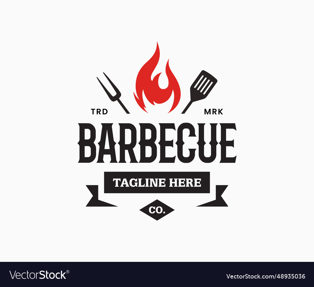 Barbecue logo design concept or bbq grill Vector Image