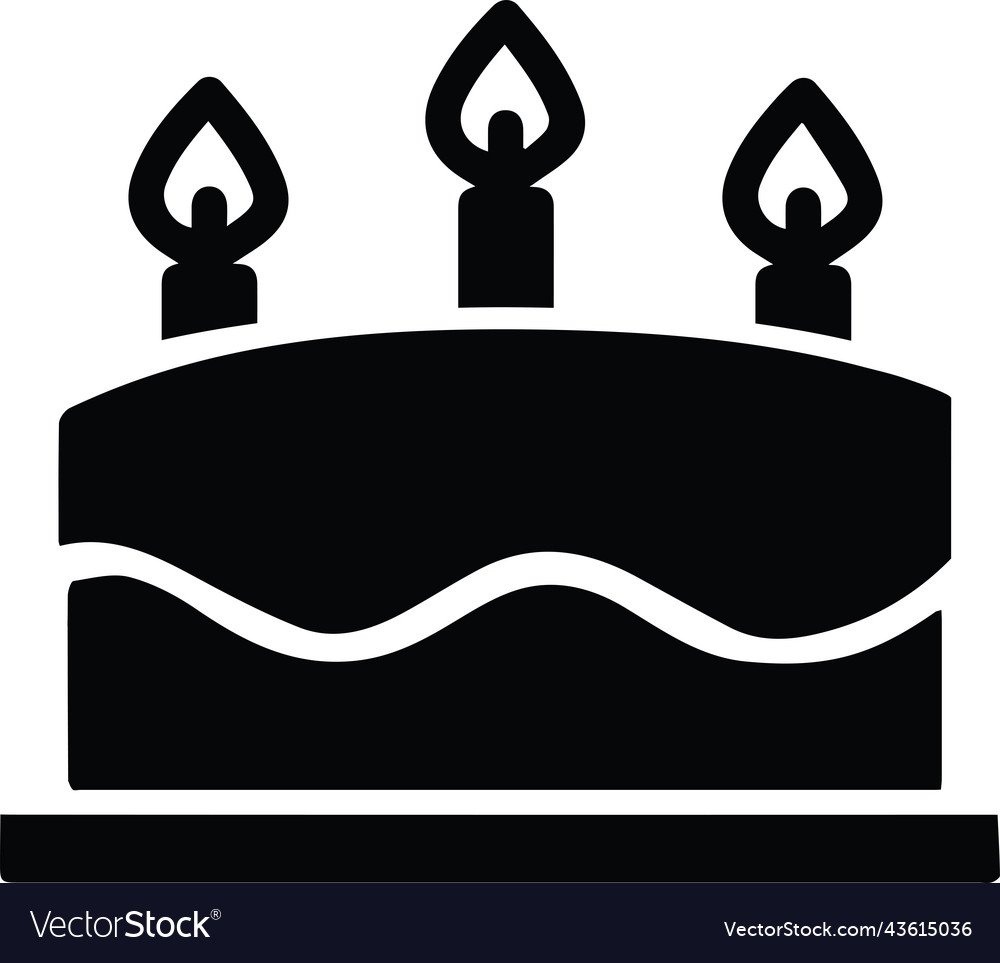 Birthday cake with candles celebration happy bday Vector Image