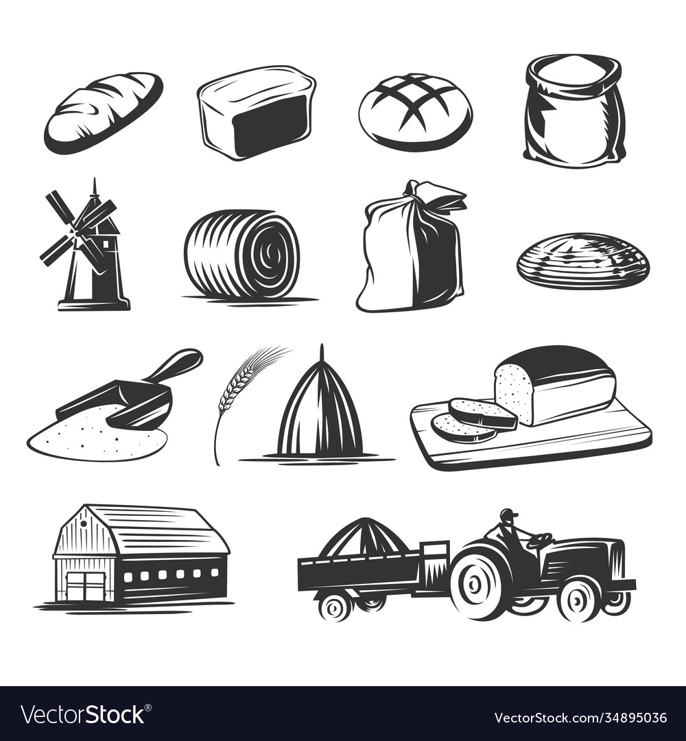 Bread Set Royalty Free Vector Image - Vectorstock