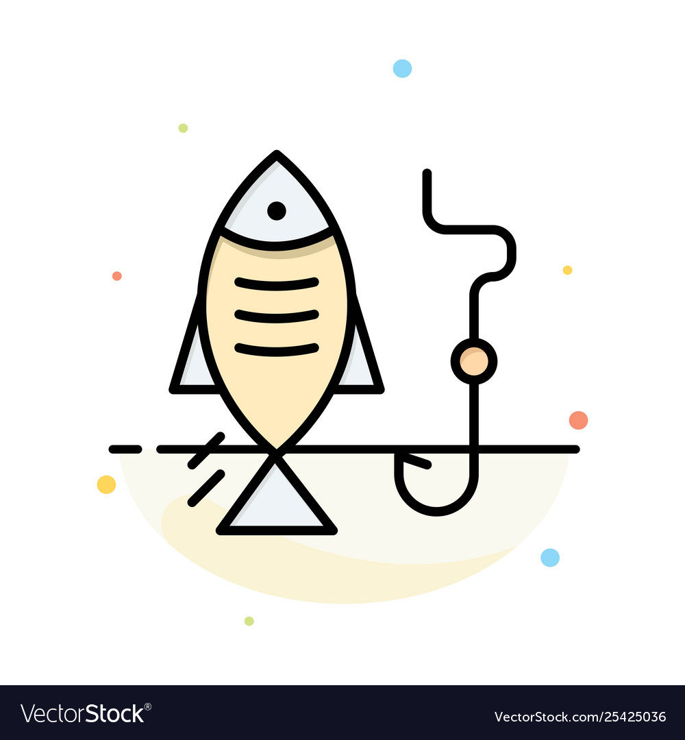 Fishing fish hook hunting abstract flat color