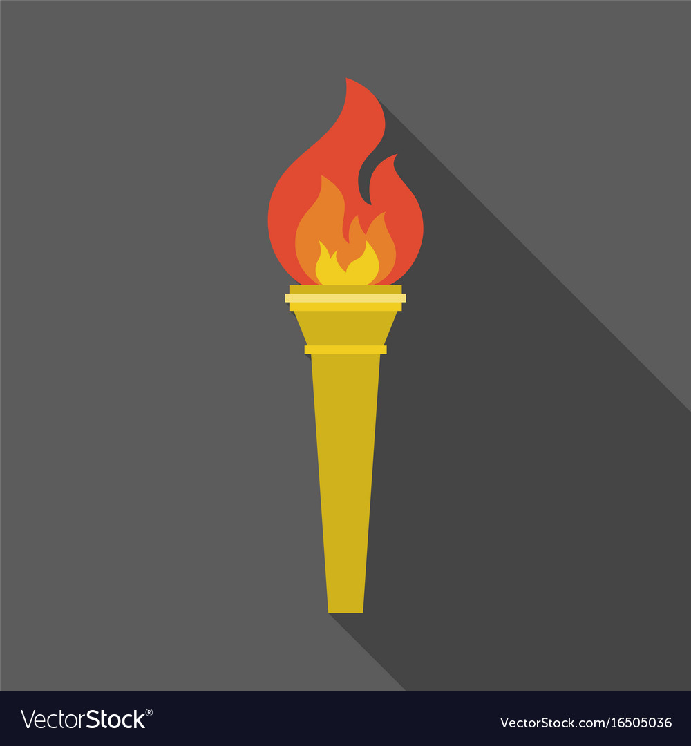 Golden Torch Icon with Shadow