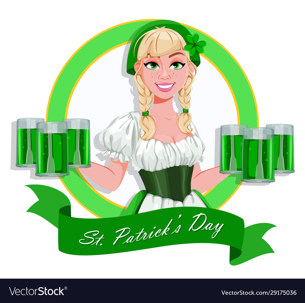 Happy st patricks day greeting card vector image Happy st patricks day greeting card