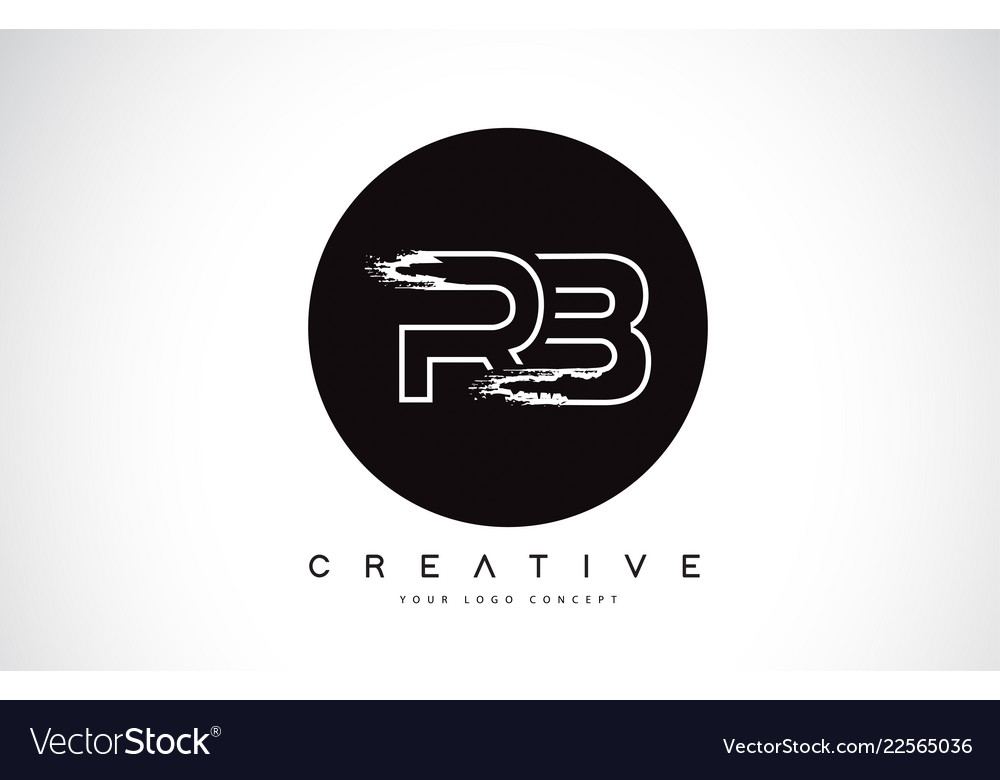 Rb modern leter logo design with black and white Vector Image