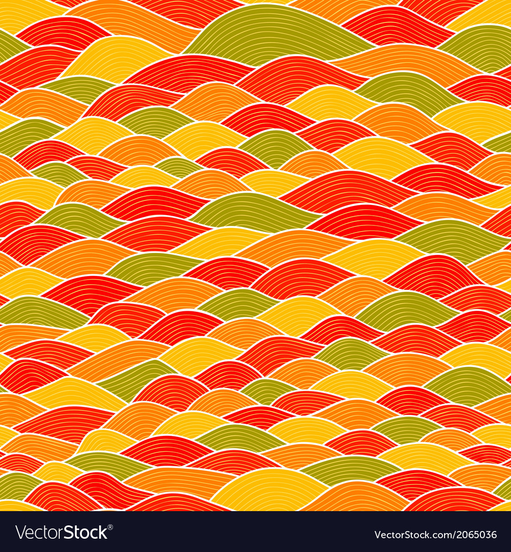 Seamless wave hand-drawn pattern waves background