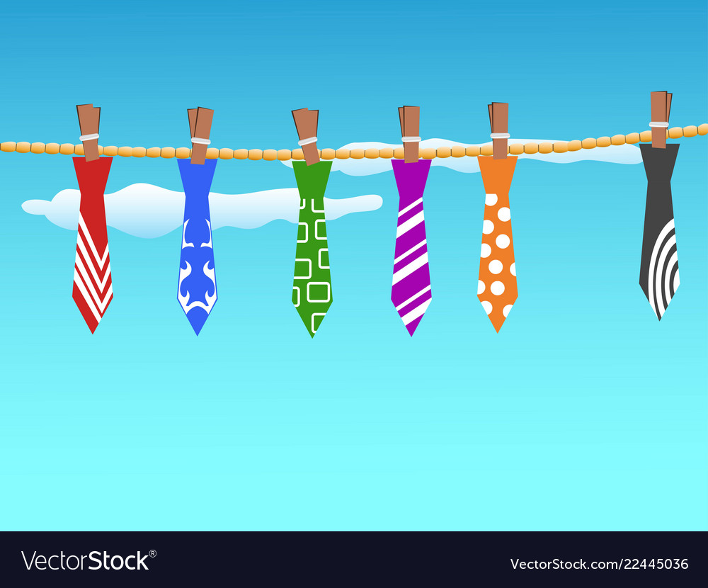 Ties hanging in the sky Royalty Free Vector Image