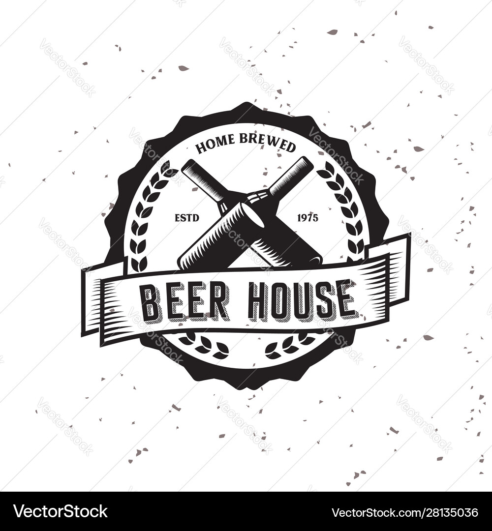 Vintage beer brewery emblems labels badge Vector Image