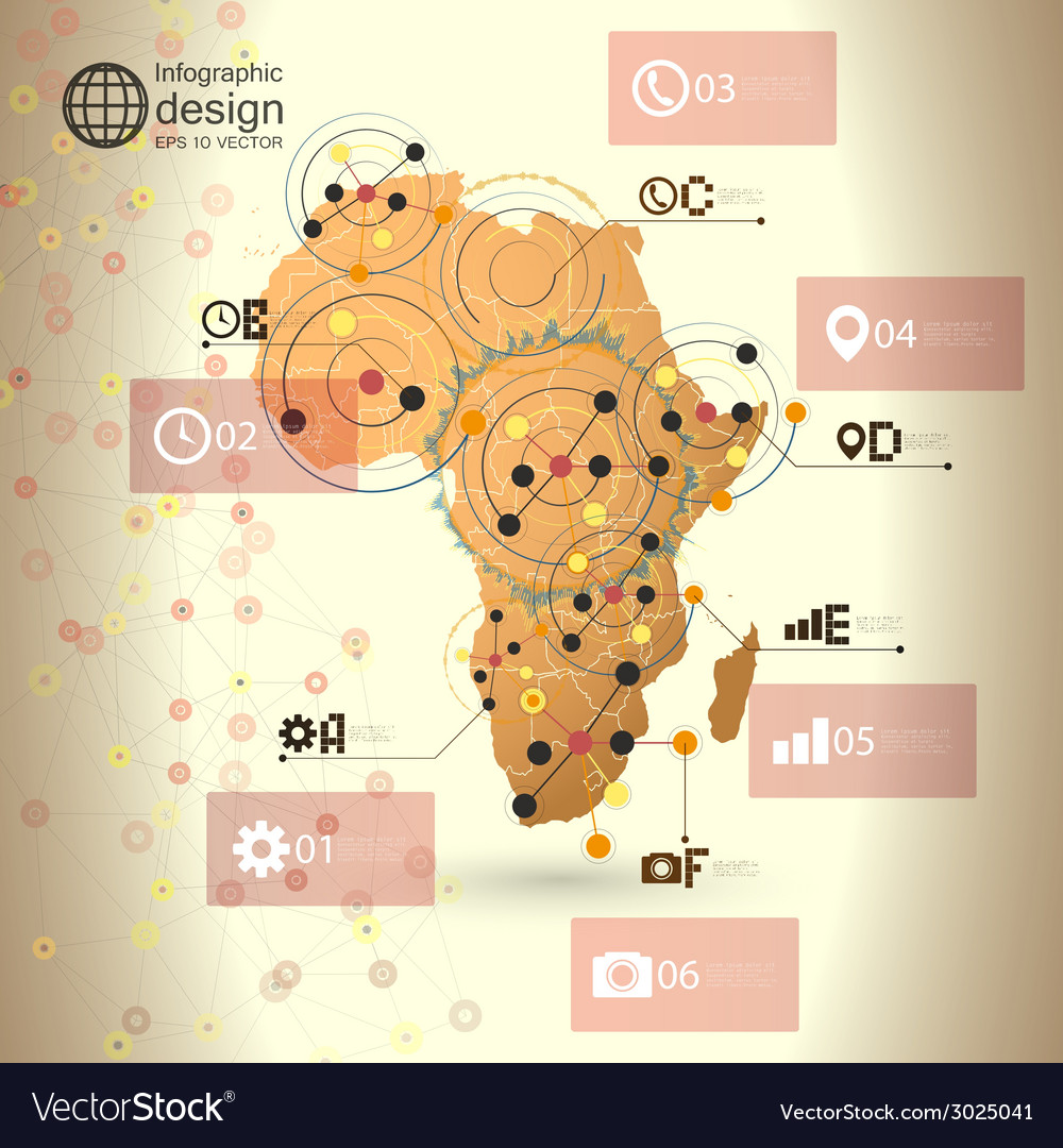 Africa map background infographic design