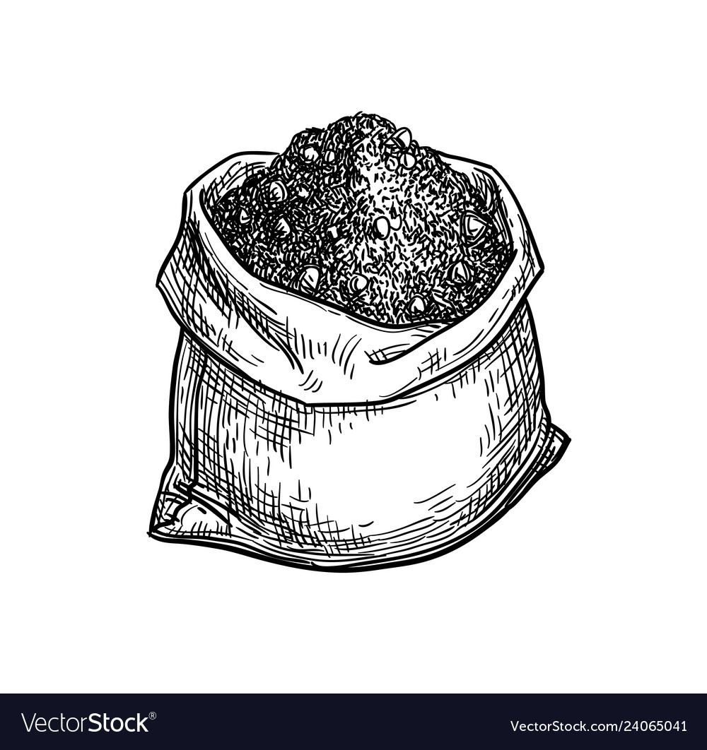 Bag cocoa powder Royalty Free Vector Image VectorStock