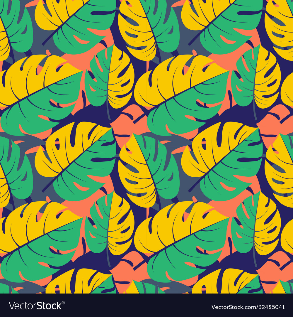 Beautiful seamless tropical jungle floral graphic