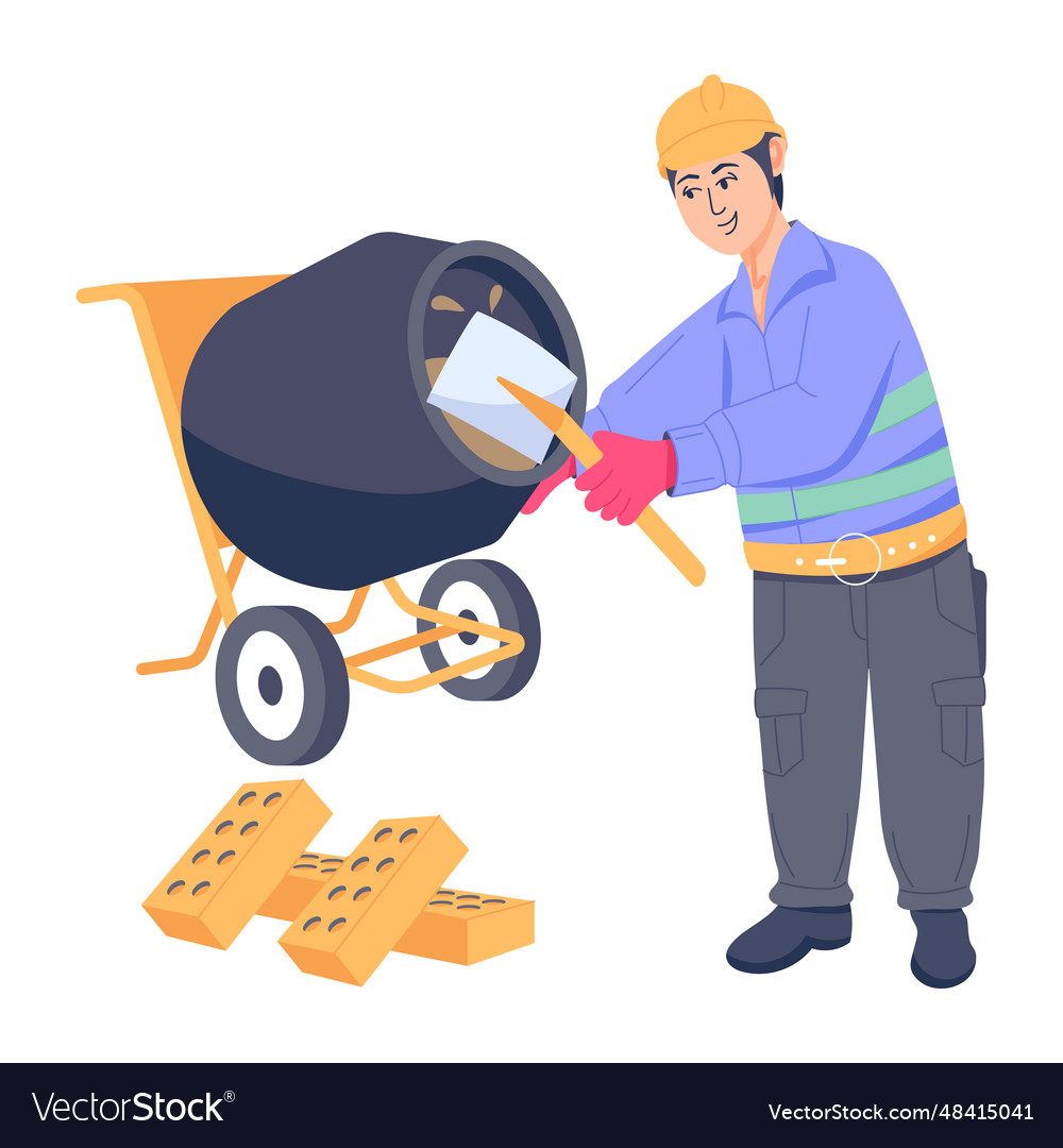 Cement work Royalty Free Vector Image - VectorStock