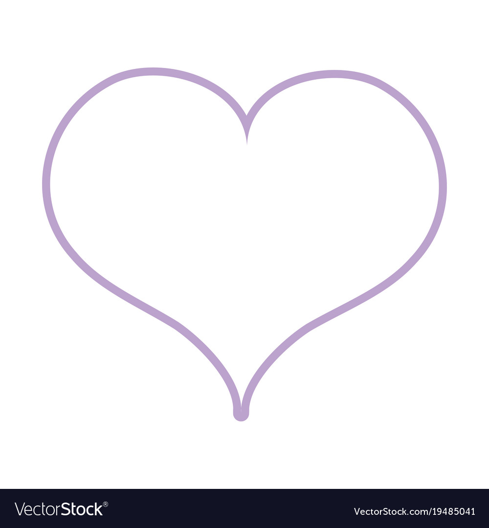 Color line art heart love icon design