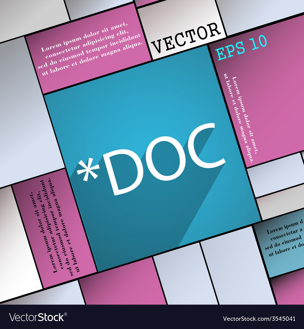 Doc file extension icon symbol flat modern web