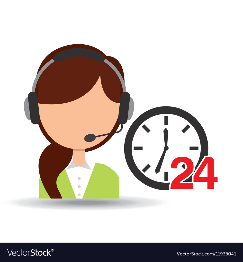 Female call center 24 clock support