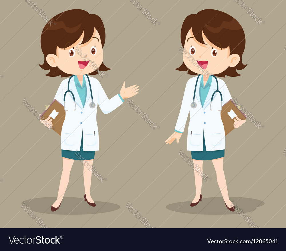 Female doctor on presentation