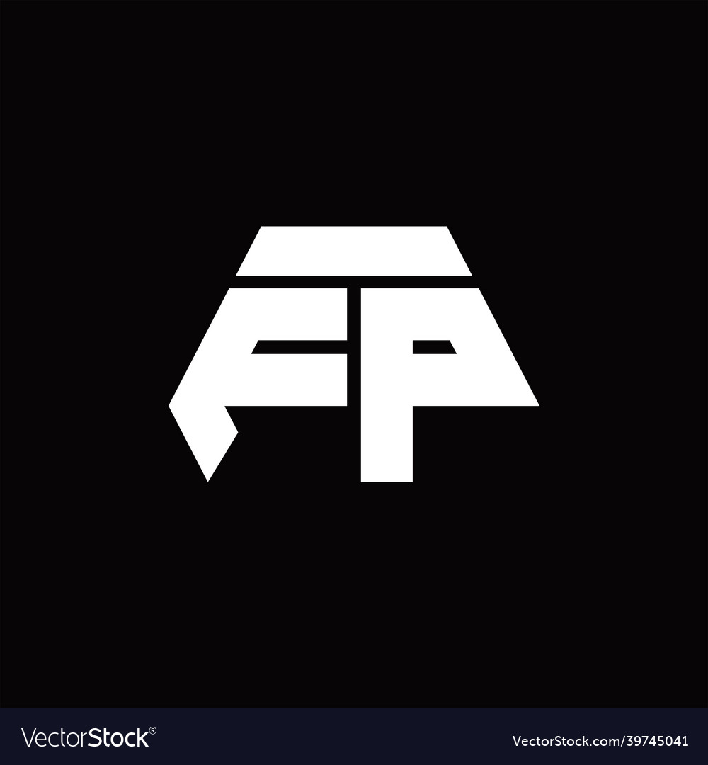 Fp logo monogram with octagon shape style design