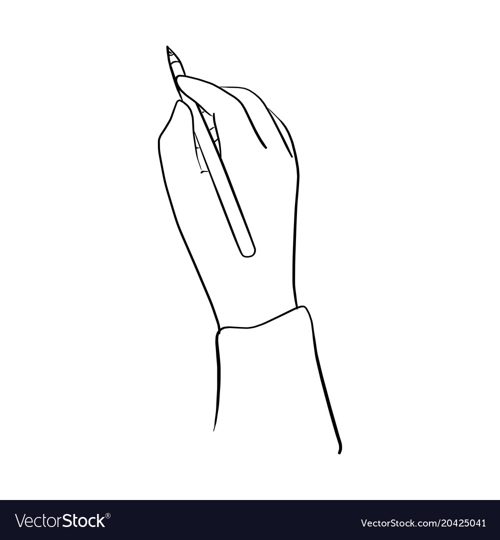 Hand Holding Pencil Sketch Hand Royalty Free Vector Image