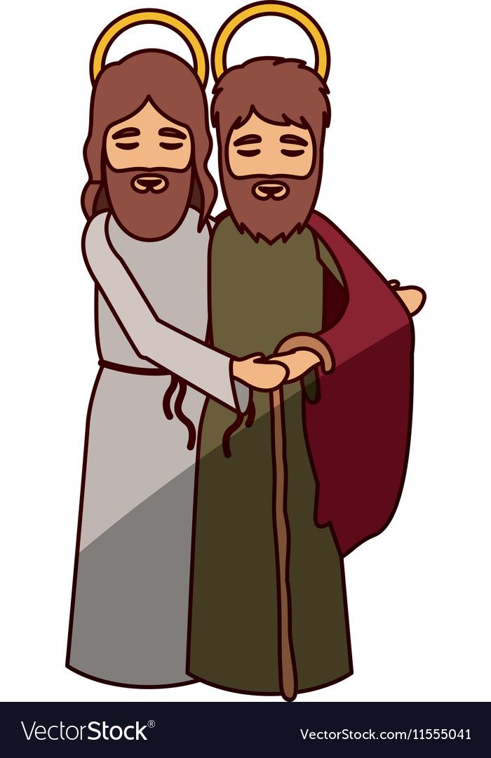 Jesus und Joseph Cartoon der heiligen Nacht Design