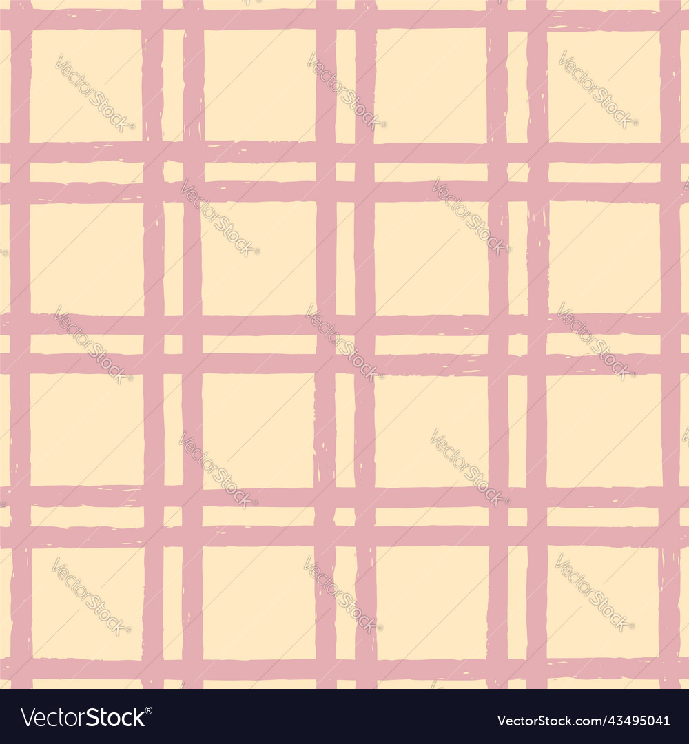 Pink windowpane check yellow repeat pattern vector image Pink windowpane check yellow repeat pattern