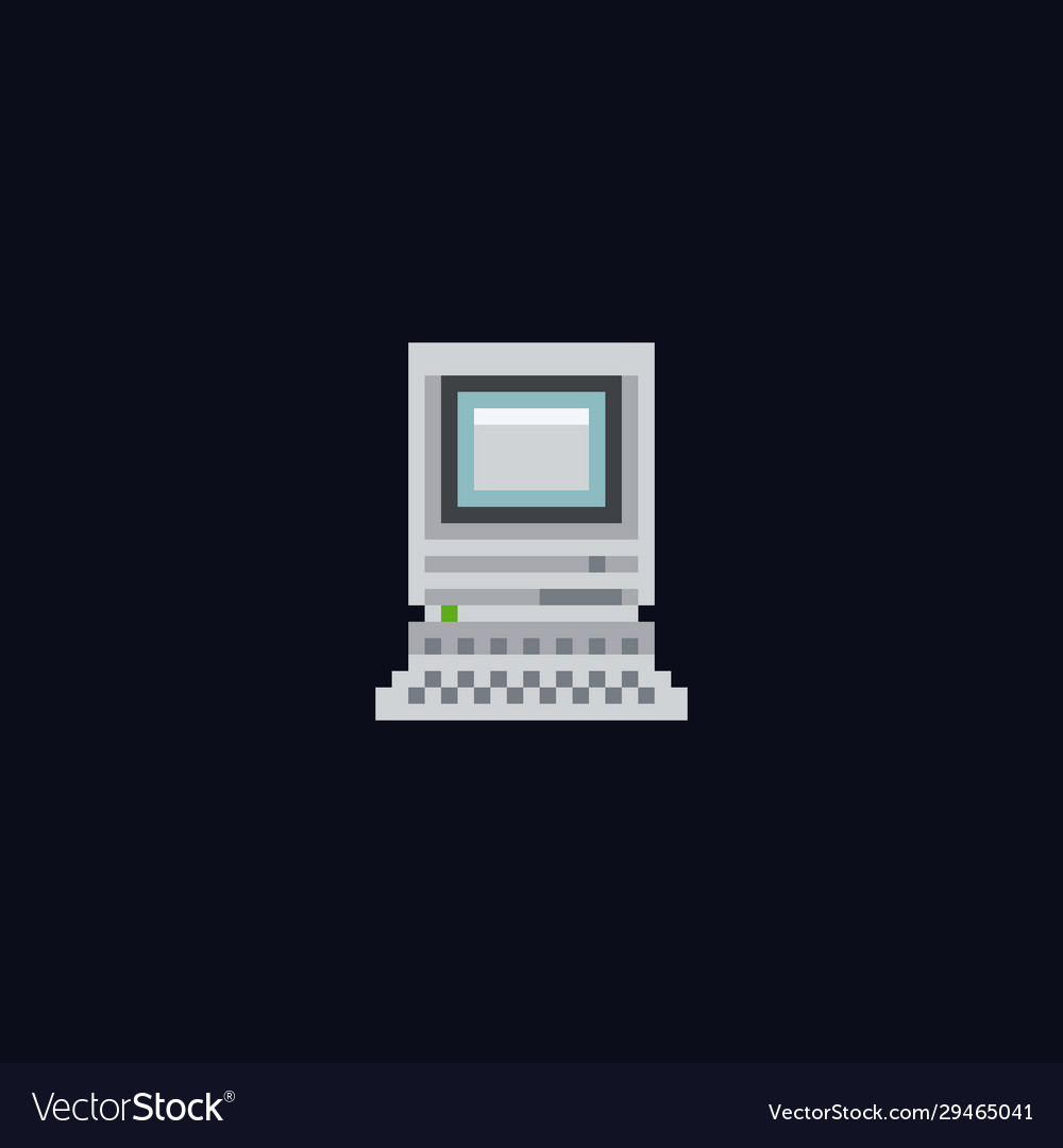 Retro personal computer with opetating system Vector Image