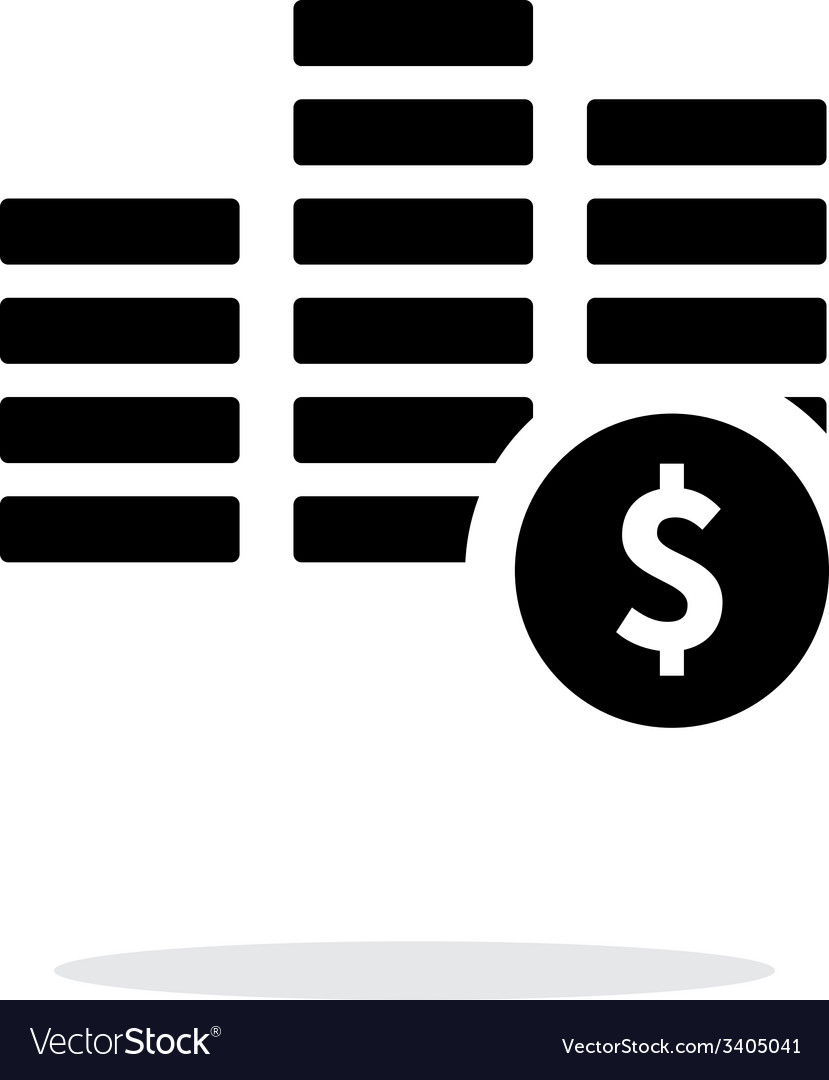 Stack with coins simple icon on white background