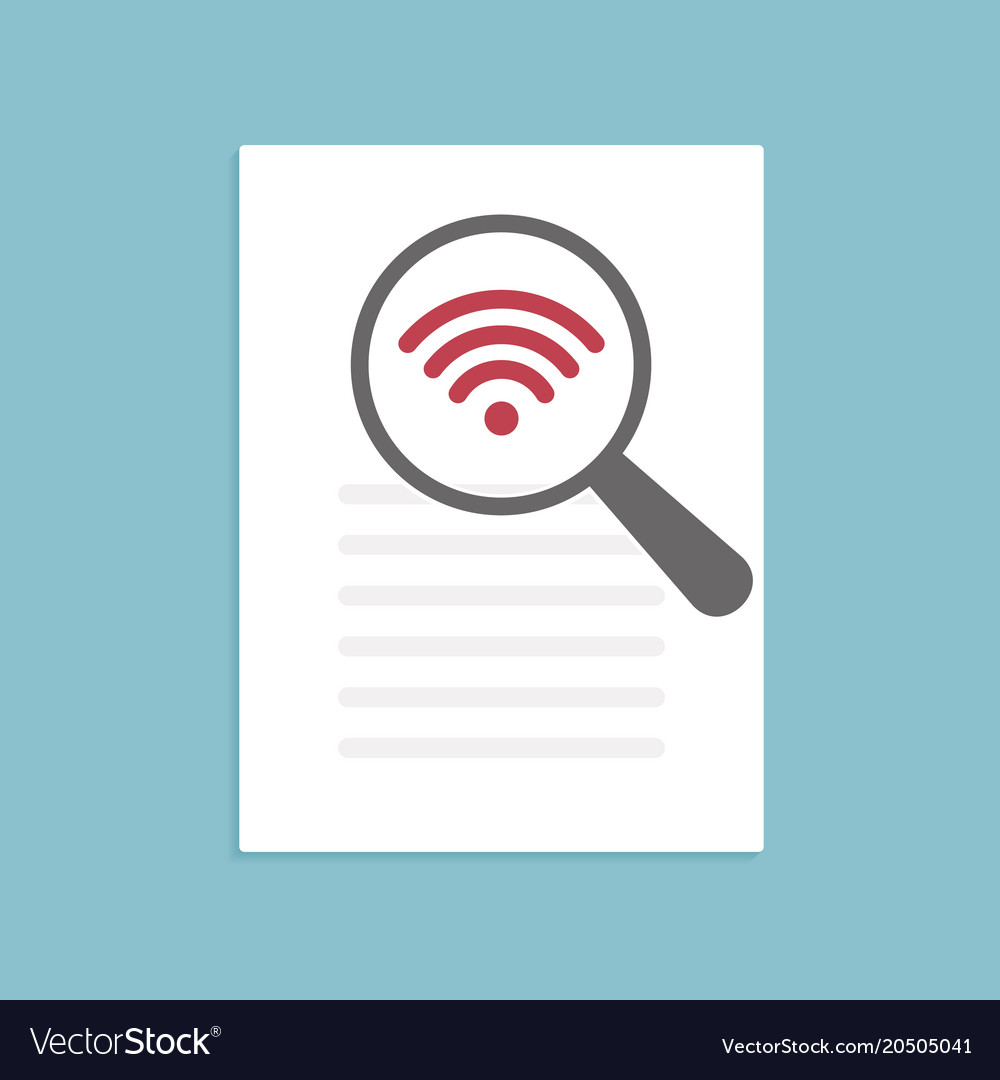 Wi-fi icon magnifying glass