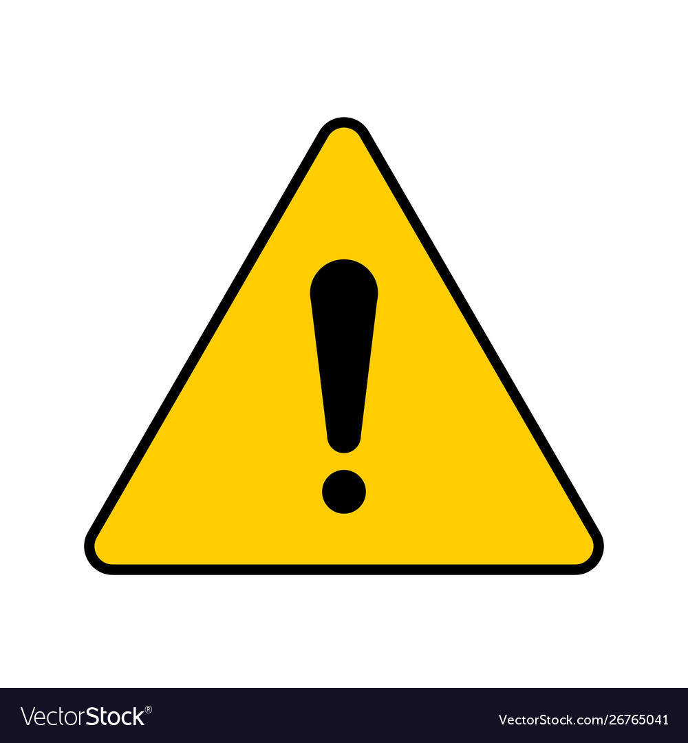 Yellow triangular hazard warning symbol Royalty Free Vector