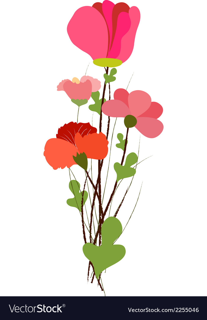 Background with flowers in retro style