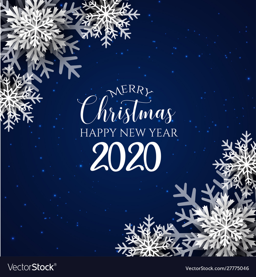 Blue merry christmas background Royalty Free Vector Image