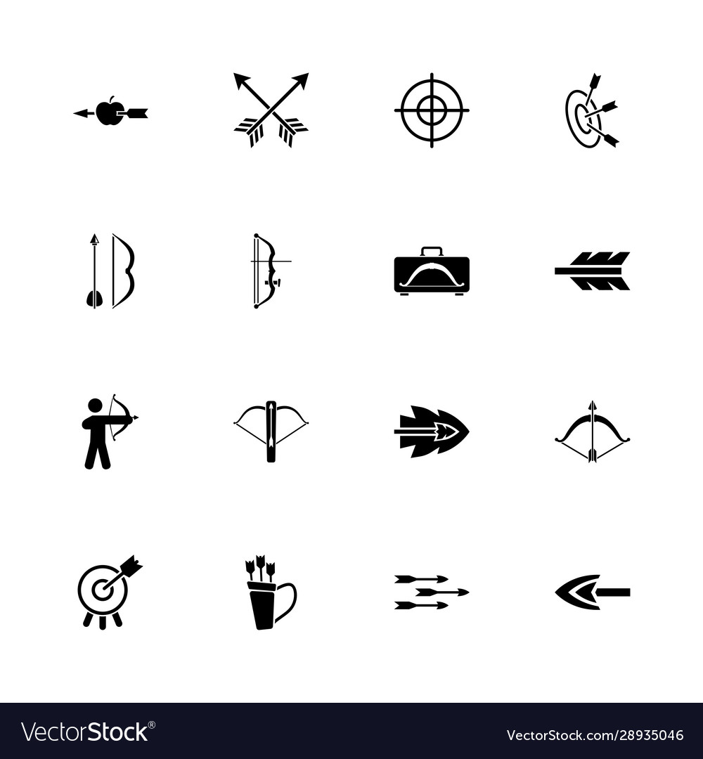 Bows and arrows - flat icons