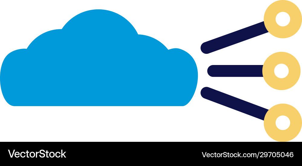 Cloud computing with lines network lineal color Vector Image