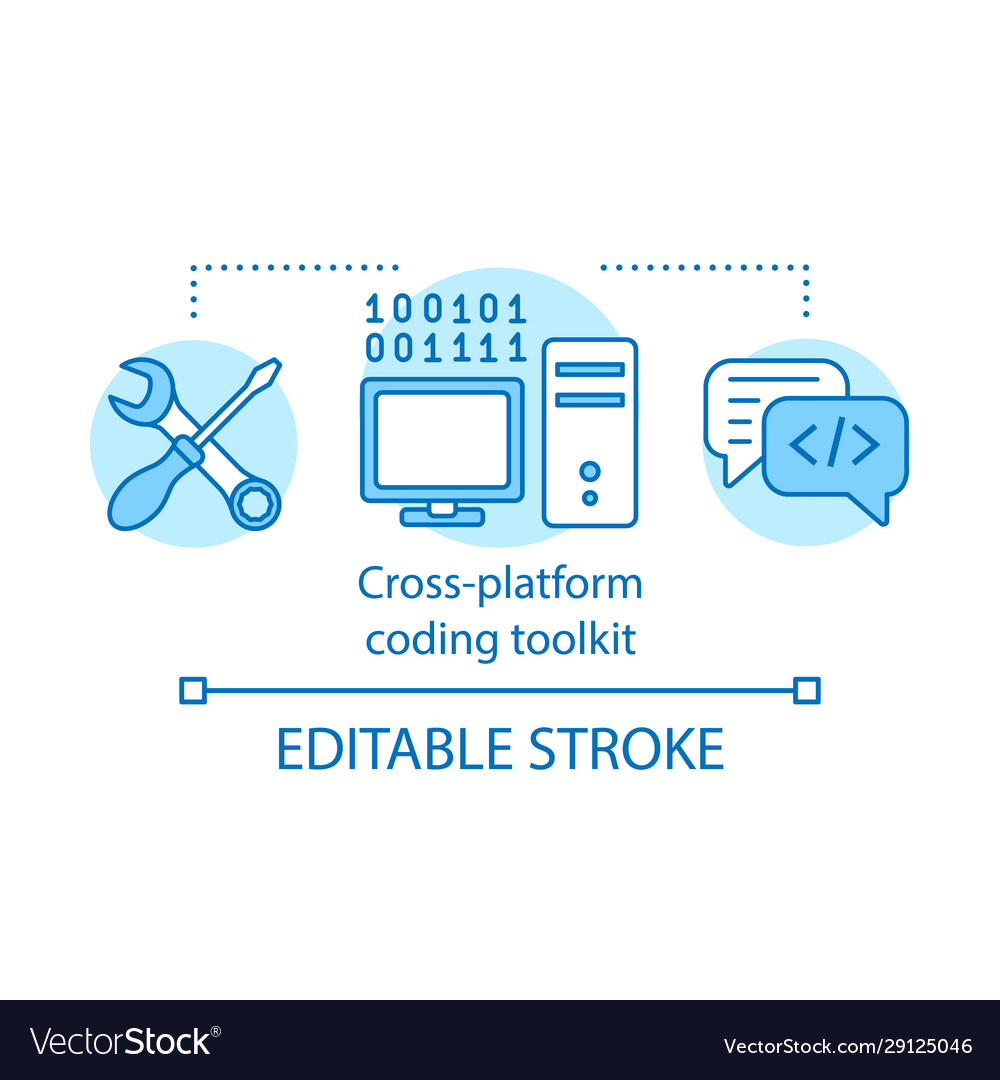 Plattform-Codierung Toolkit-Konzept-Ikone vector image Plattform-Codierung Toolkit-Konzept-Ikone
