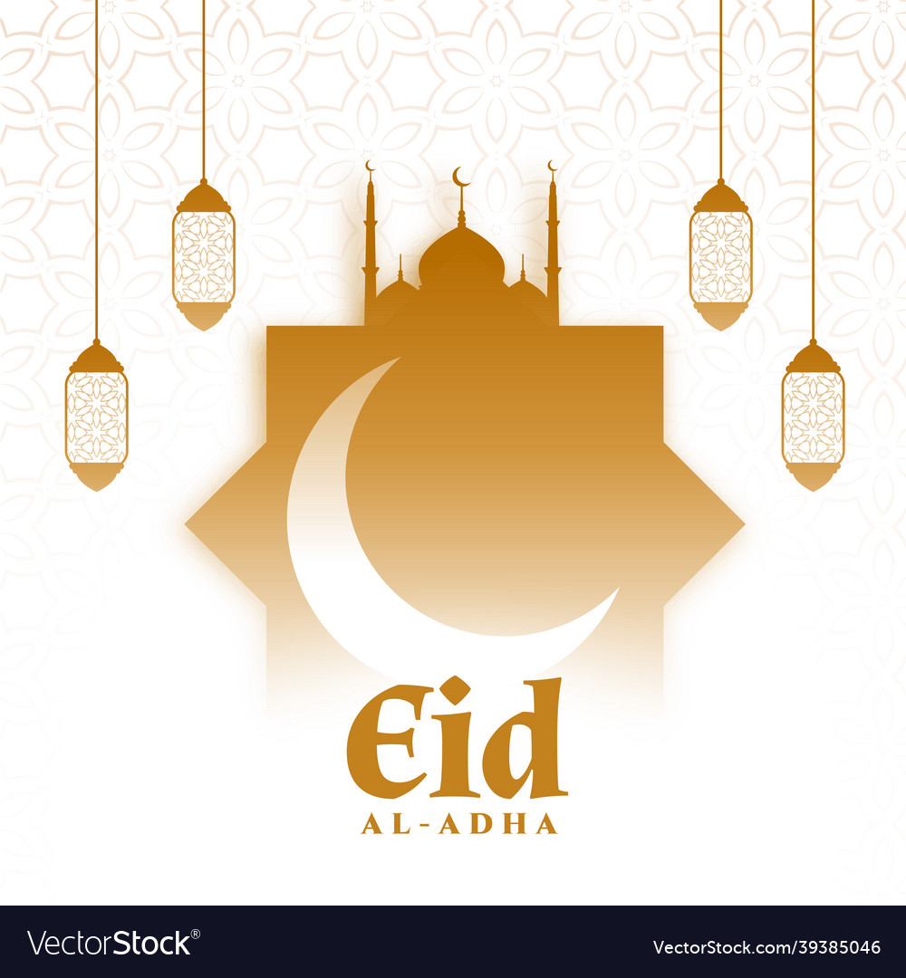 Eid Al Adha Bakrid Festival Islamic Greeting Vector Image