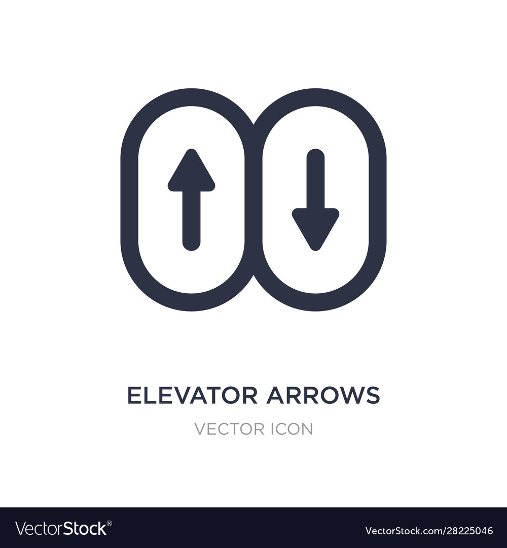 Elevator arrows icon on white background simple