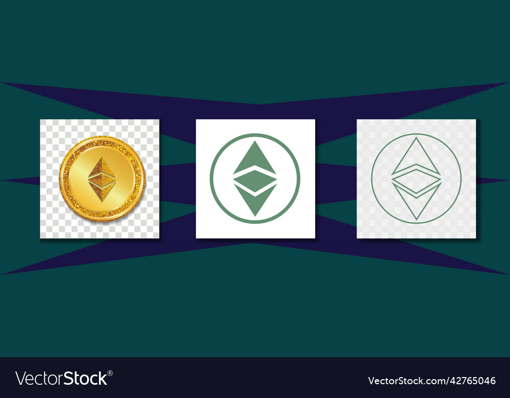 Ethereum classic cryptocurrency icon with three