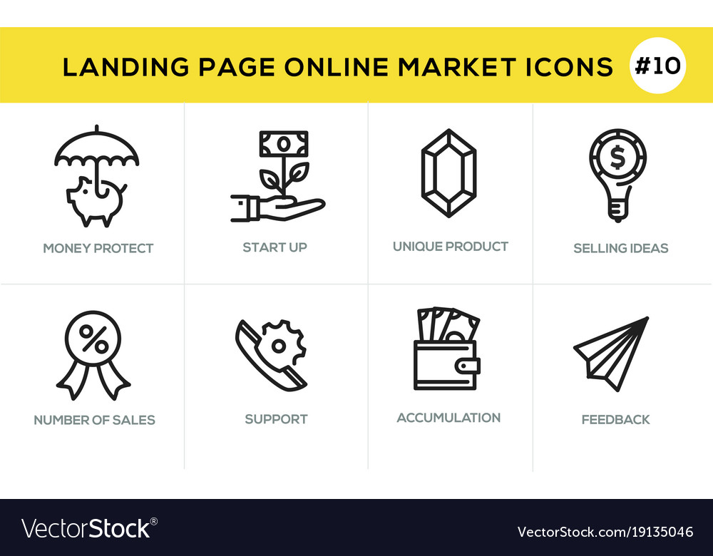 Flat line design concept icons for online shopping