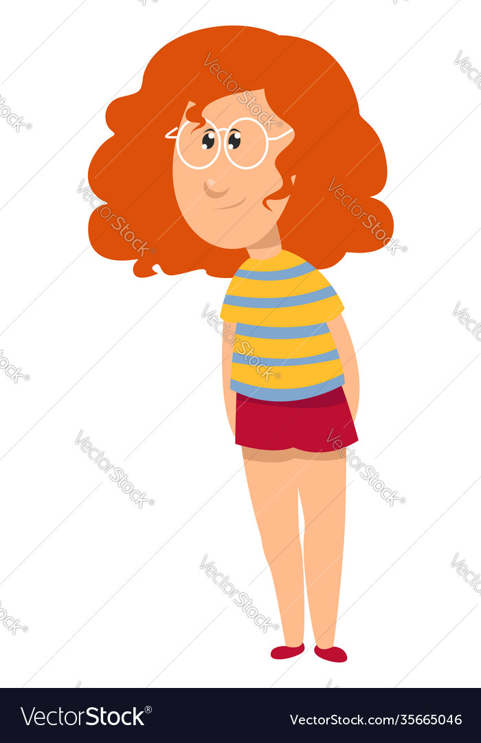 Girl with glasses on a white background