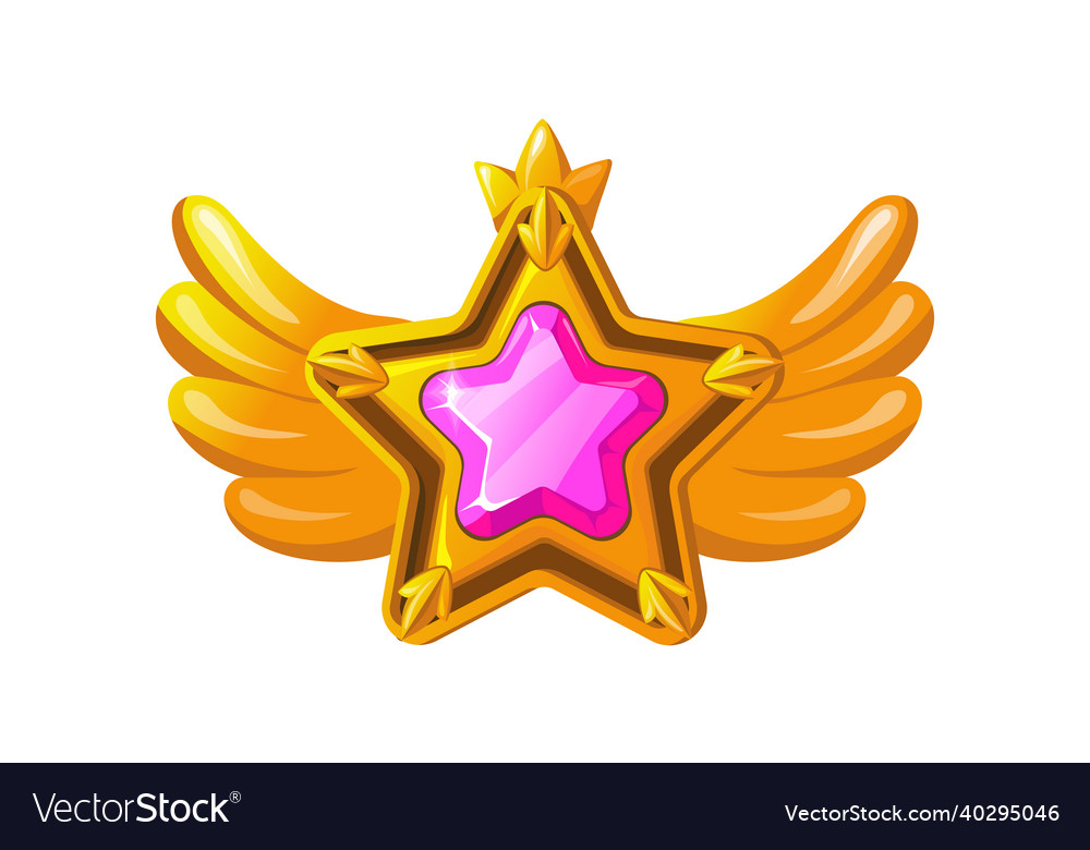 Golden Star Badge Auszeichnung Edelsteine in Spiel Schatz